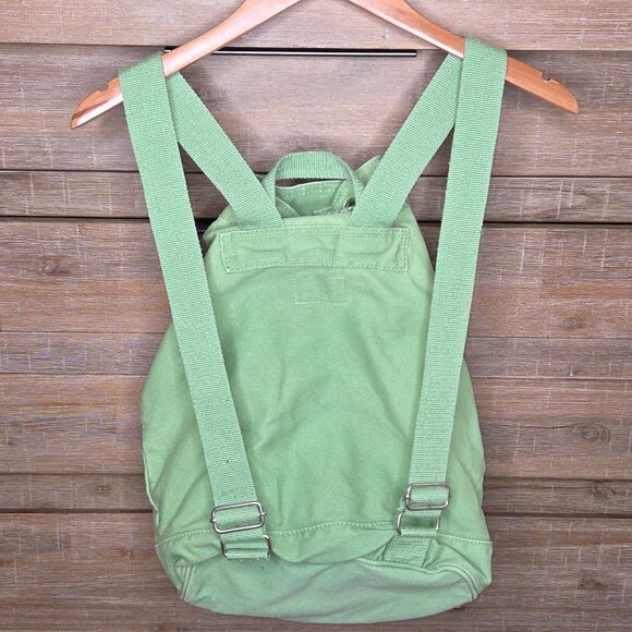 Life Is Good Green Purple Floral Canvas Drawstring Cinch Sack Backpack Bag - Picture 2 of 6